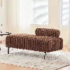 Streamdale Furniture Streamdale 49.6" Mini Loveseat - Small Sofa/bench - Adjustable Back - Brown In Brown