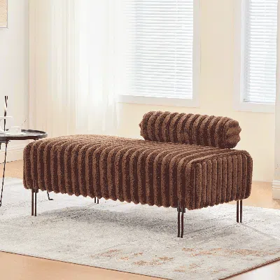 Streamdale Furniture Streamdale 49.6" Mini Loveseat - Small Sofa/bench - Adjustable Back - Brown