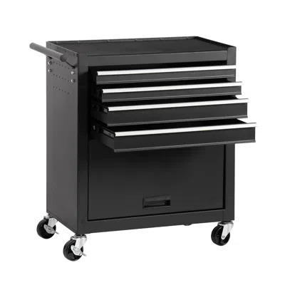 Streamdale Furniture Streamdale 4-drawer Rolling Tool Chest And Cabinet With Wheels For Workshops (black)