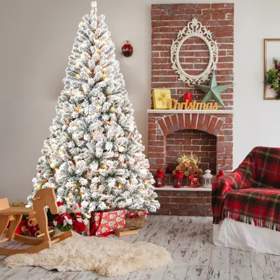 Streamdale Furniture Streamdale 4ft Flocked Christmas Tree With 100 Warm White Incandescent Lights