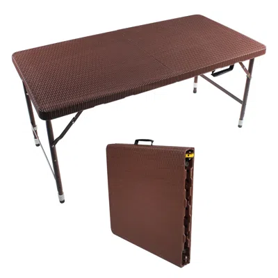 Streamdale Furniture Streamdale 4ft Rattan Folding Table For Indoor & Outdoor