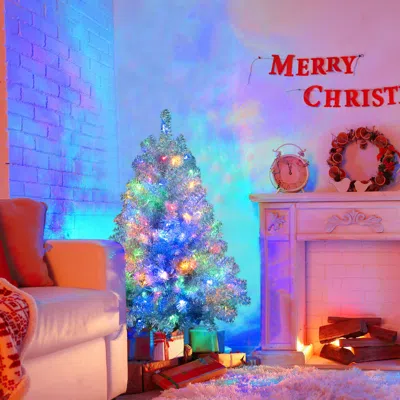 Streamdale Furniture Streamdale 4ft Sliver Pre-lit Artificial Christmas Tree With 150 Led Lights In Multi