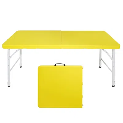 Streamdale Furniture Streamdale 4ft Yellow Folding Table For Outdoor/indoor Use