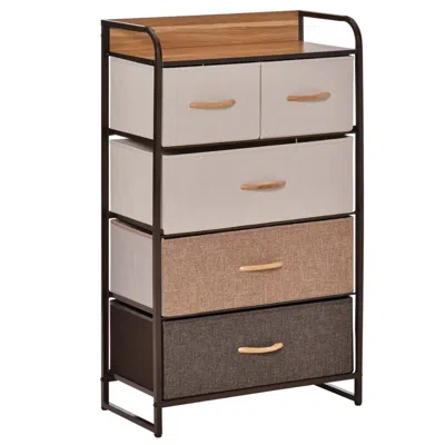 Streamdale Furniture Streamdale 5-drawer Fabric Dresser With Steel Frame And Foldable Drawers