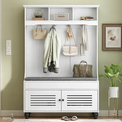 Streamdale Furniture Streamdale 5-in-1 Entryway Bench With Coat Rack And Storage
