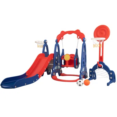 Streamdale Furniture Streamdale 5-in-1 Interactive Toddler Playset Giraffe Design With Slide, Swing, And Ball Games