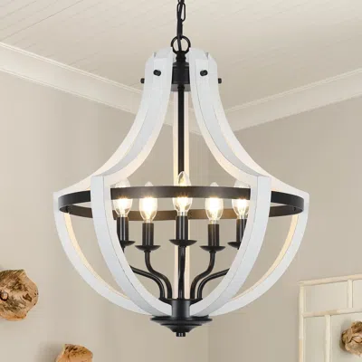 Streamdale Furniture Streamdale 5-light Wood Chandeliers