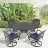 Streamdale Furniture Streamdale Stylish 4-piece Aluminum Outdoor Patio Table And Stackable Chair Set With Cushions