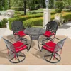 Streamdale Furniture Streamdale 5-pc Cast Aluminum Dining Set, 4 Swivel Chairs & 31" Round Table
