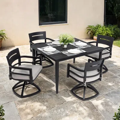 Streamdale Furniture Streamdale 5-pc. Patio Dining Set W/ Swivel Rockers & Cushions