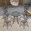 Streamdale Furniture Streamdale 5-piece Set Of All-weather Cast Aluminum Dining Furniture Set With Black Frame