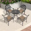 Streamdale Furniture Streamdale 5-piece Aluminum Patio Set With Black Cushions