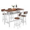 Streamdale Furniture Streamdale 5-piece Bar Table & Chairs Set, Modern Metal Counter Height Dining Set