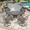 Streamdale Furniture Streamdale 5-piece Set Of All-weather Cast Aluminum Dining Furniture Set With Black Frame