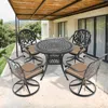 Streamdale Furniture Streamdale 5-piece Set Of All-weather Cast Aluminum Dining Furniture Set With Black Frame