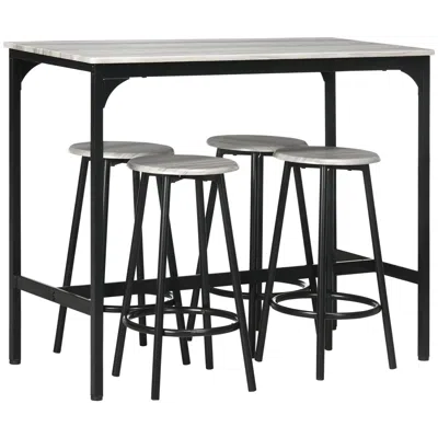 Streamdale Furniture Streamdale 5-piece Counter Height Bar Table Set In Black
