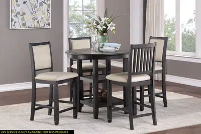 Streamdale Furniture Streamdale 5 Piece Counter Height Dining Set Table W Built-in Shelves And 4x