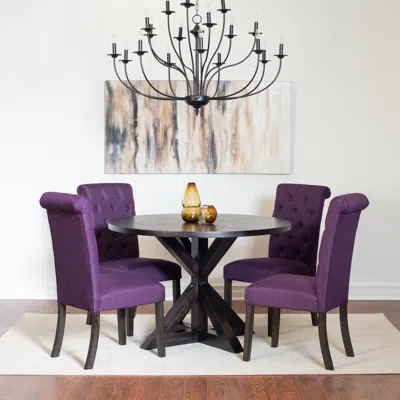 Streamdale Furniture Streamdale 5-piece Dining Set, Cross-buck Dining Table With 4 Stylish Chairs
