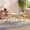 Streamdale Furniture Streamdale 5-piece Dining Set: Rubberwood Frame, Beige & Natural In Nude