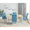 Streamdale Furniture Streamdale 5-piece Dining Set, Turned-leg Dining Table With 4 Tufted Chairs