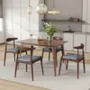 Streamdale Furniture Streamdale 5-piece Dining Set, Walnut & Light Gray