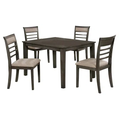 Streamdale Furniture Streamdale 5 Piece Dining Set: Weathered Gray Table