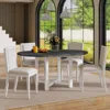 Streamdale Furniture Streamdale 5-piece Extendable Round Dining Set With Upholstered Chairs