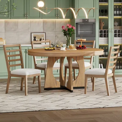 Streamdale Furniture Streamdale 5-piece Geometric Dining Set With Extendable Table
