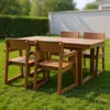 Streamdale Furniture Streamdale 5-piece Hdpe Outdoor Dining Set - Weather-resistant Patio Table & 4 Chairs (brown) In Brown