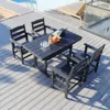 Streamdale Furniture Streamdale 5-piece Hdpe Patio Dining Set (black), Table & 4 Chairs, 51" Table