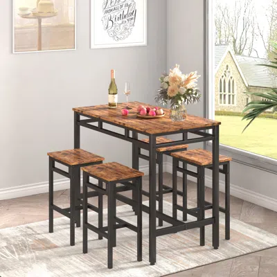 Streamdale Furniture Streamdale 5-piece High Stool Dining Table Set