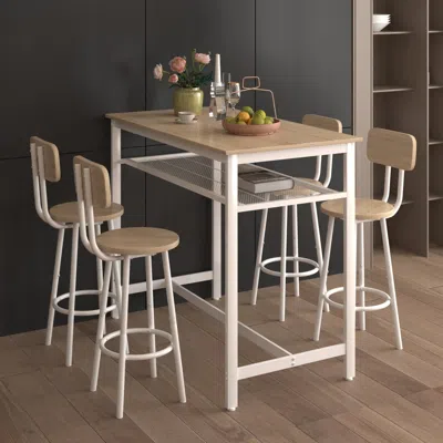 Streamdale Furniture Streamdale 5-piece Kitchen Counter Height Table Set, Bar Table With 4 Chairs
