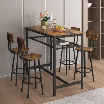 Streamdale Furniture Streamdale 5-piece Kitchen Counter Height Table Set, Bar Table With 4 Chairs