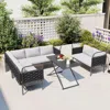 Streamdale Furniture Streamdale 5-piece Modern Patio Sectional Sofa Set With Table & Cushions