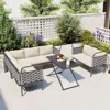 Streamdale Furniture Streamdale 5-piece Modern Patio Sectional Sofa Set With Table & Cushions