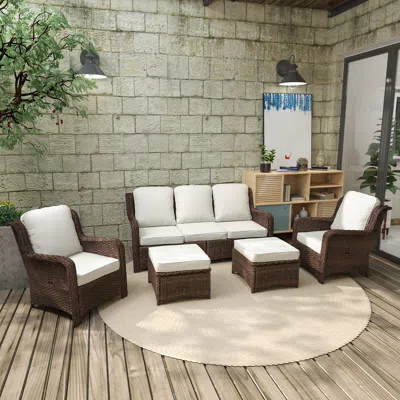 Streamdale Furniture Streamdale 5-piece Outdoor Rattan Conversation Set