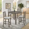 Streamdale Furniture Streamdale 5-piece Retro Dining Table & Chairs Set - Gray (assembly Required) In Gray