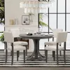 Streamdale Furniture Streamdale 5-piece Retro Round Dining Table Set With Curved Trestle Style