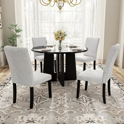 Streamdale Furniture Streamdale 5-piece Round Dining Set: Chairs & 43" Table