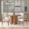 Streamdale Furniture Streamdale 5-piece Round Dining Set: Table & 4 Upholstered Chairs (brown) In Brown