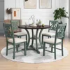 Streamdale Furniture Streamdale 5-piece Round Dining Table And 4 Fabric Chairs With Special-shaped