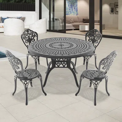 Streamdale Furniture Streamdale 5-piece Set Of All-weather Cast Aluminum Dining Furniture
