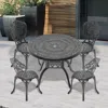 Streamdale Furniture Streamdale 5-piece Set Of All-weather Cast Aluminum Dining Furniture Set With Black Frame