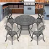 Streamdale Furniture Streamdale 5-piece Set Of All-weather Cast Aluminum Dining Furniture Set With Black Frame