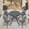 Streamdale Furniture Streamdale 5-piece Set Of All-weather Cast Aluminum Dining Furniture Set With Black Frame