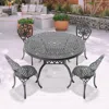 Streamdale Furniture Streamdale 5-piece Set Of All-weather Cast Aluminum Dining Furniture Set With Black Frame