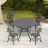 Streamdale Furniture Streamdale 5-piece Set Of All-weather Cast Aluminum Dining Furniture Set With Black Frame
