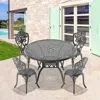 Streamdale Furniture Streamdale 5-piece Set Of All-weather Cast Aluminum Dining Furniture Set With Black Frame