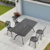 Streamdale Furniture Streamdale 5-piece Set Of All-weather Cast Aluminum Dining Furniture Set With Black Frame
