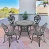 Streamdale Furniture Streamdale 5-piece Set Of All-weather Cast Aluminum Dining Furniture Set With Black Frame